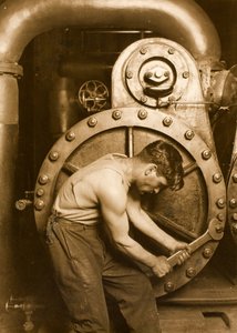 Krachtcentrale monteur door Lewis Wickes Hine